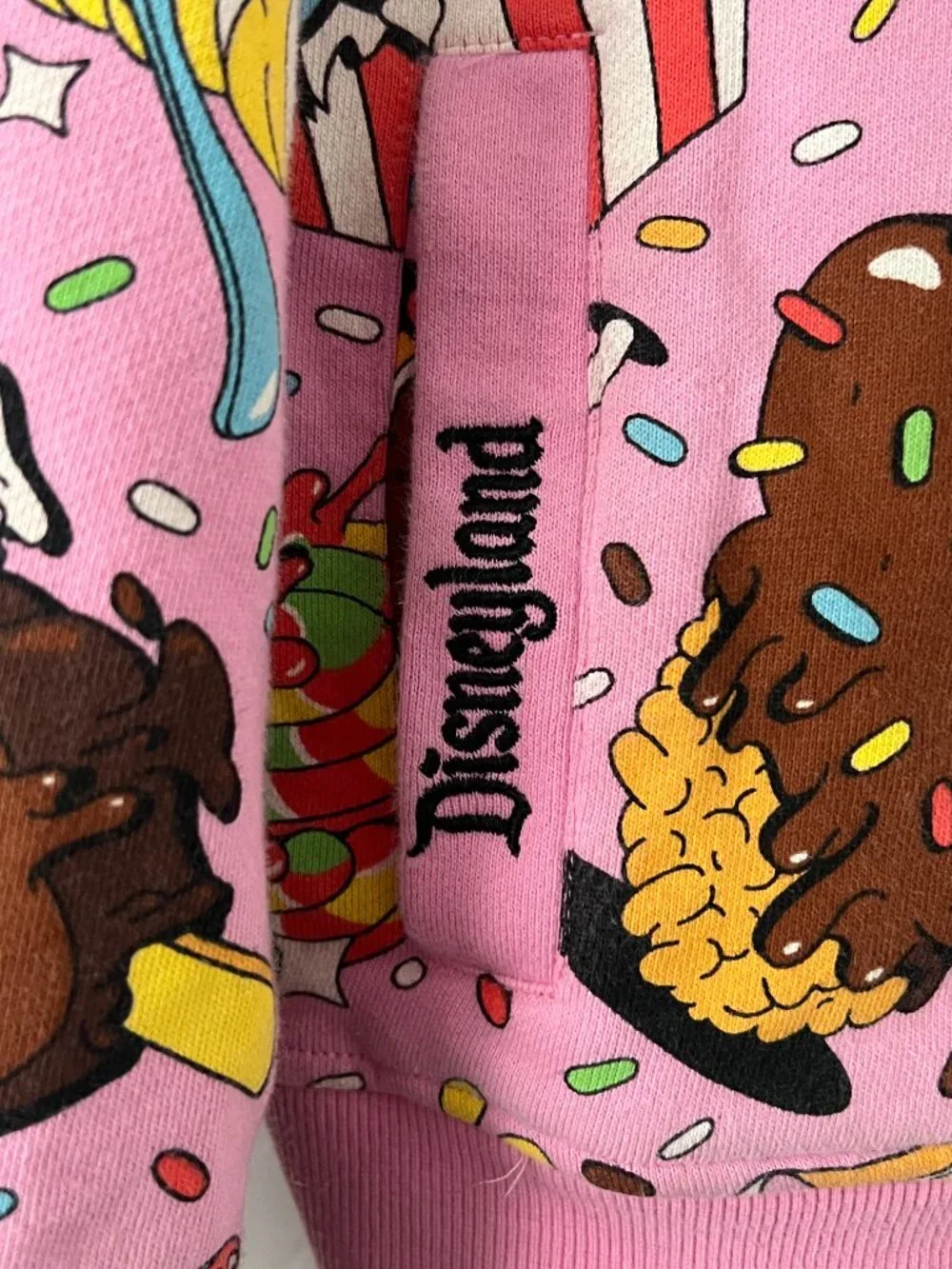 Disneyland Disney Eats Pink Half Zip Pullover Hoodie Hooded Sweatshirt Size M - Picture 3 of 12